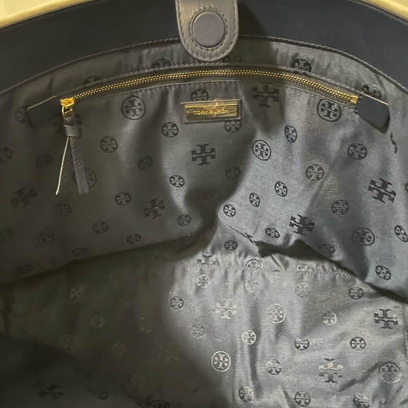 Tory Burch Duet Woven Tote Green, White and Blue. NWOT. - Picture 4 of 9